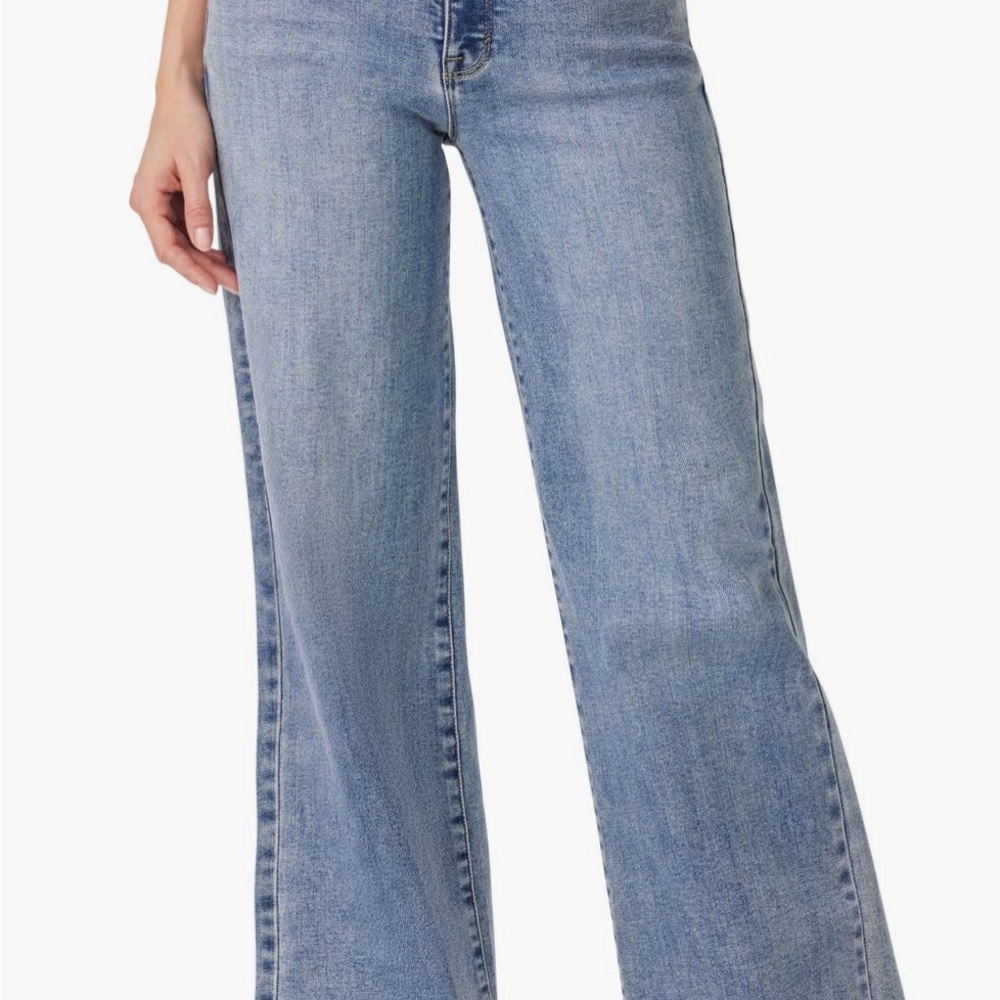 Blue Flare Wide Leg Jeans with Vintage Wash